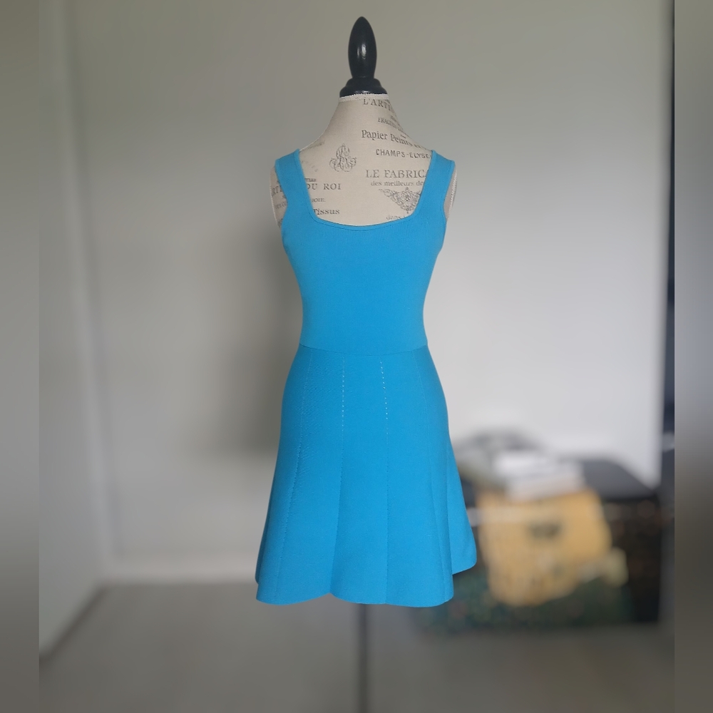 Zara Vibrant Kinitt Blue Tank Dress